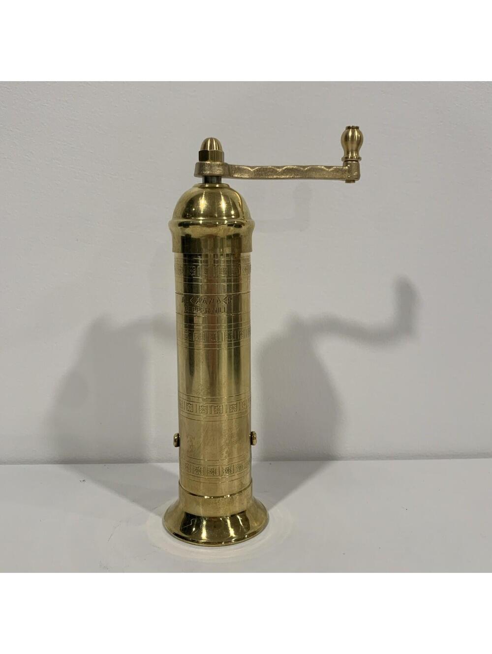 Alexander Brass Pepper Mill #103 Solid Brass Grinder 8” EUC